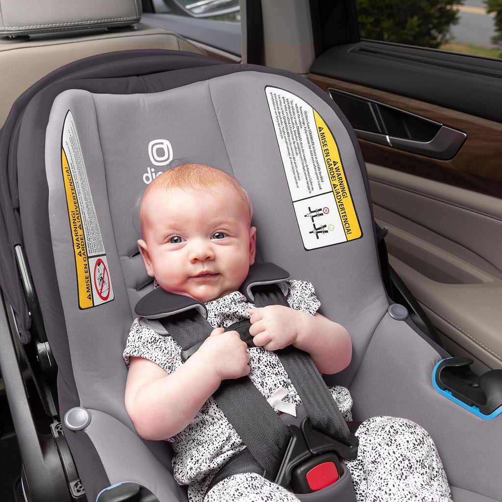 Diono LiteClik30 XT SafePlus Infant Car Seat and Base, Rear-Facing for Infants 4-30lbs, SafePlus Engineering, with Infant Insert, UPF 50+ Sunshade (Gray Glacier Frost)