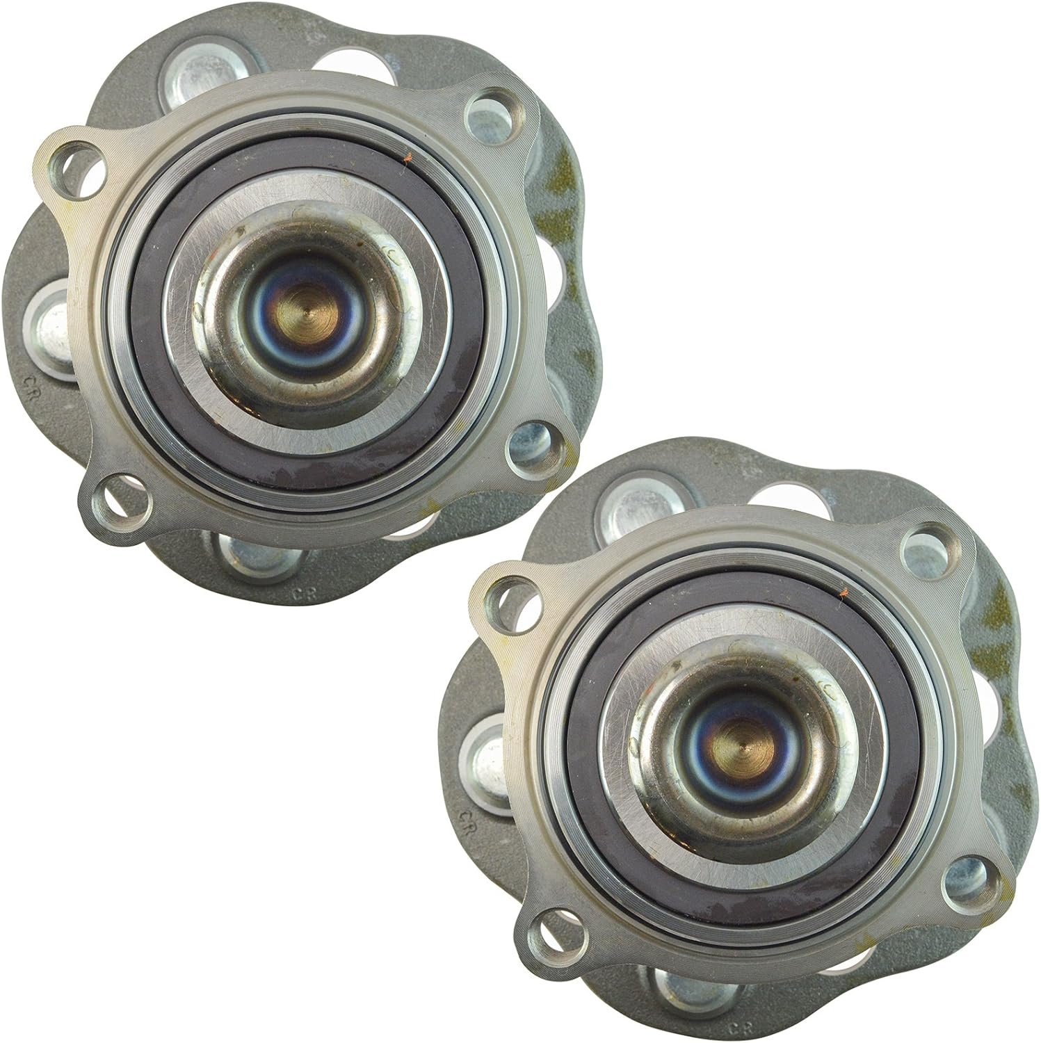 TRQ Rear Left and Right Wheel Bearing and Hub Assembly Set 2 Piece Compatible with 07-11 Honda CR-V 10-11 Accord Crosstour 12-15 FWD Models
