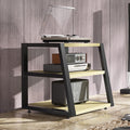 AV Cabinet Audio Rack - Media Stand & Stereo Cabinet for Home/Office/Theater - 60cm Light Brown Audio Tower for DVD Players & Media Storage