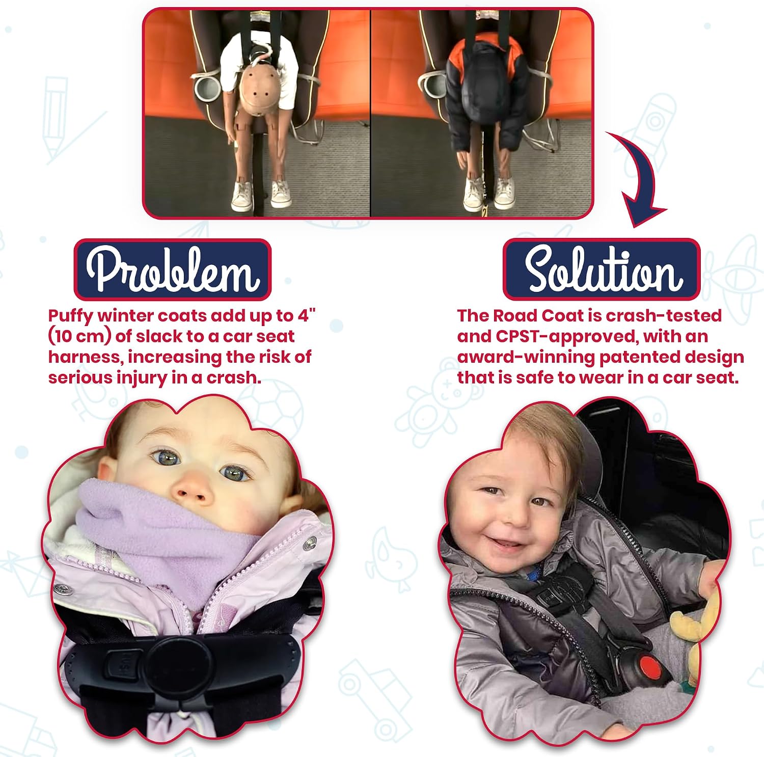 ONE KID The Road Coat Down | Car Seat Safe Winter Jacket | Crash Tested | Unisex | 12 Months-8 Years