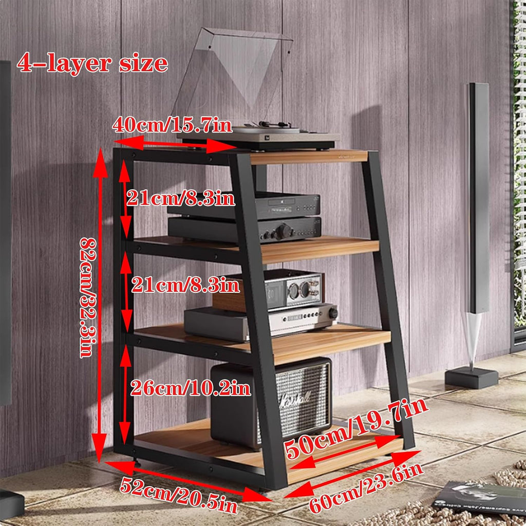 Amplifier Cabinet Rack, Audio Cabinet, Audio and Video Equipment Cabinet, Record Player Stand with Storage Rack, AV Media Stand, Corner TV Stand Media Storage Cabinet Audio Video Shelf, DVD Stand