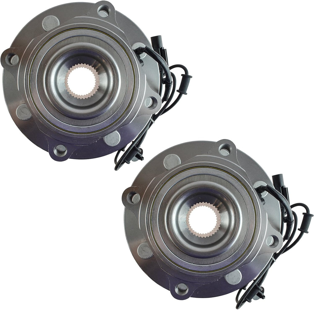 TRQ 2 Piece Front Wheel Bearing & Hub Assembly Set Compatible with 2012-2013 Ram 2500 2012-2014 3500