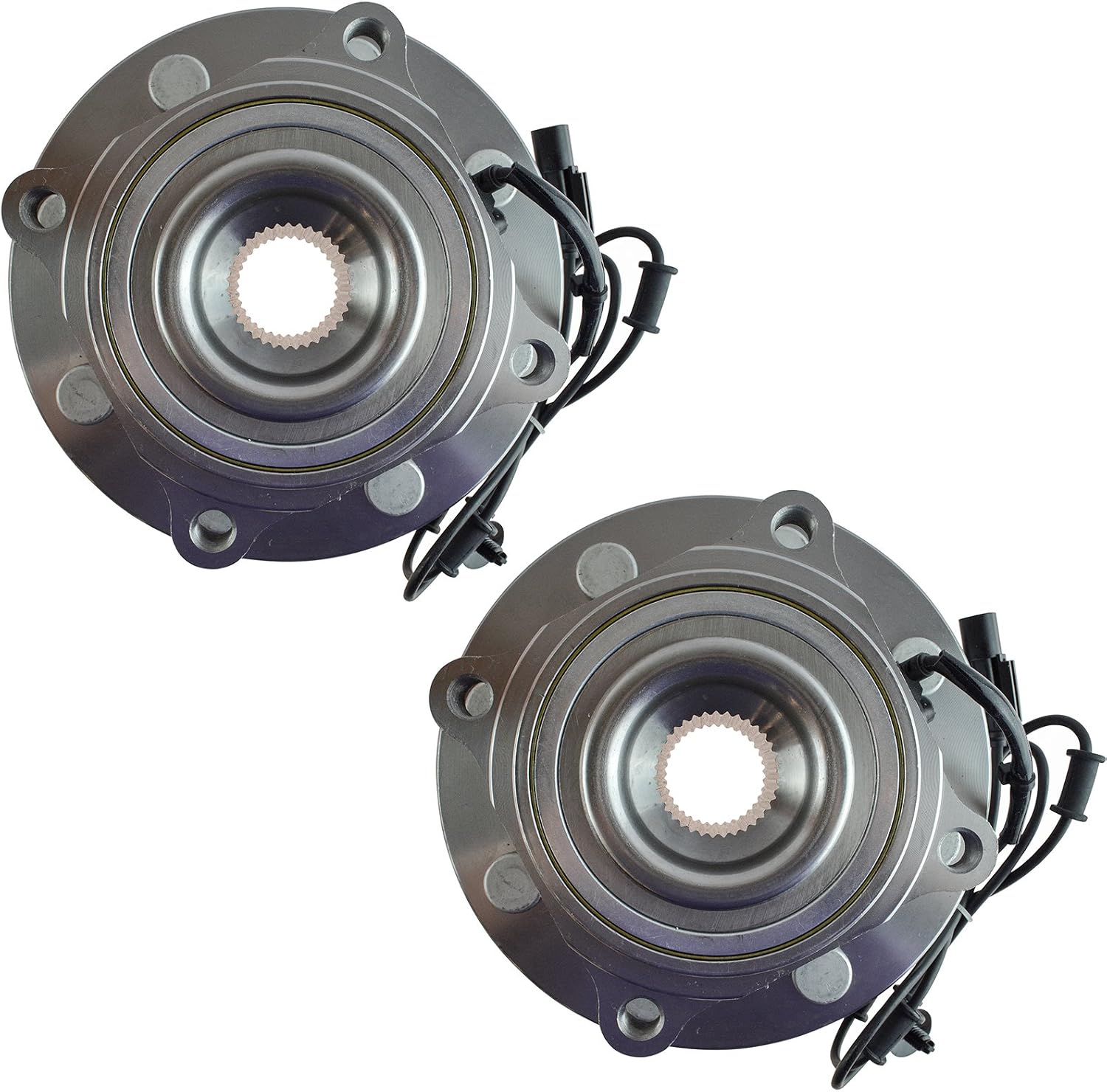 TRQ 2 Piece Front Wheel Bearing & Hub Assembly Set Compatible with 2012-2013 Ram 2500 2012-2014 3500