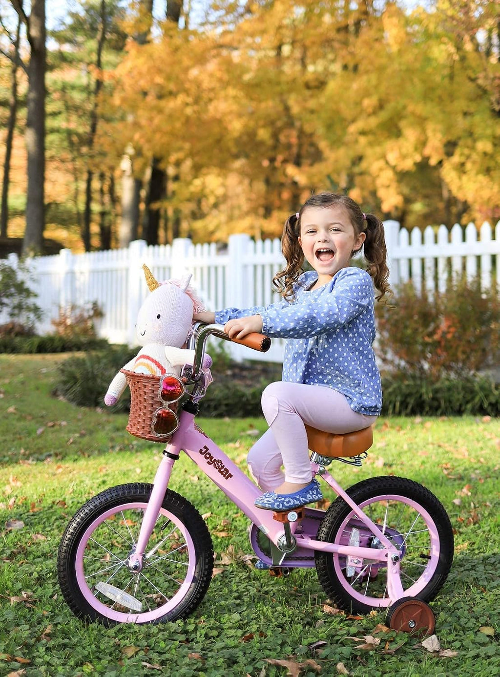 JOYSTAR Vintage Kids Bike with Training Wheels & Basket, 12 14 16 Inch Girls Bike for 2-7 Years Old, Toddler Bikes, Multiple Colors
