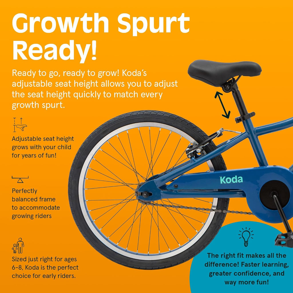 Retrospec Koda Plus Kids Bike for Boys & Girls Ages 6-8 Years - Children's Bicycle, Adjustable Seat & Handlebars