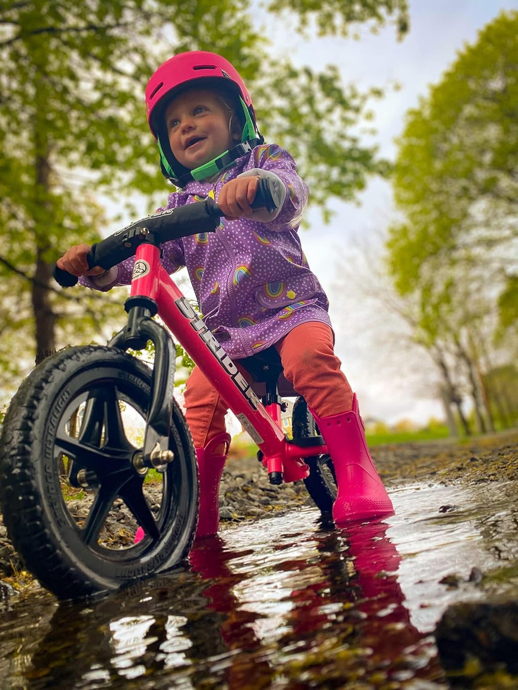 Strider 12' Sport Bike - No Pedal Balance Bicycle for Kids 1 to 4 Years - Includes Safety Pad, Padded Seat, Mini Grips & Flat-Free Tires - Tool-Free Assembly & Adjustments