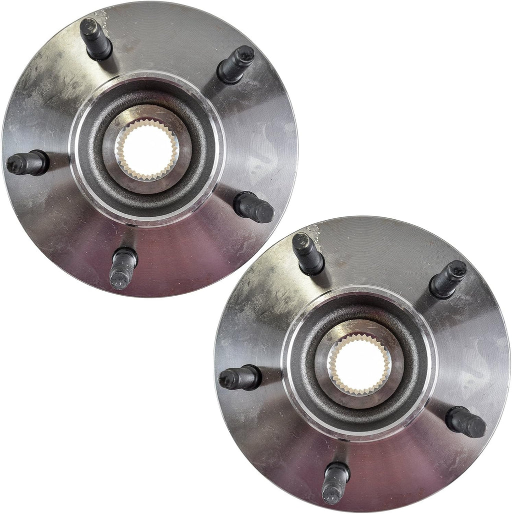 TRQ 2 Piece Front Wheel Bearing & Hub Assembly Set Compatible with 1997-2000 Ford F-150