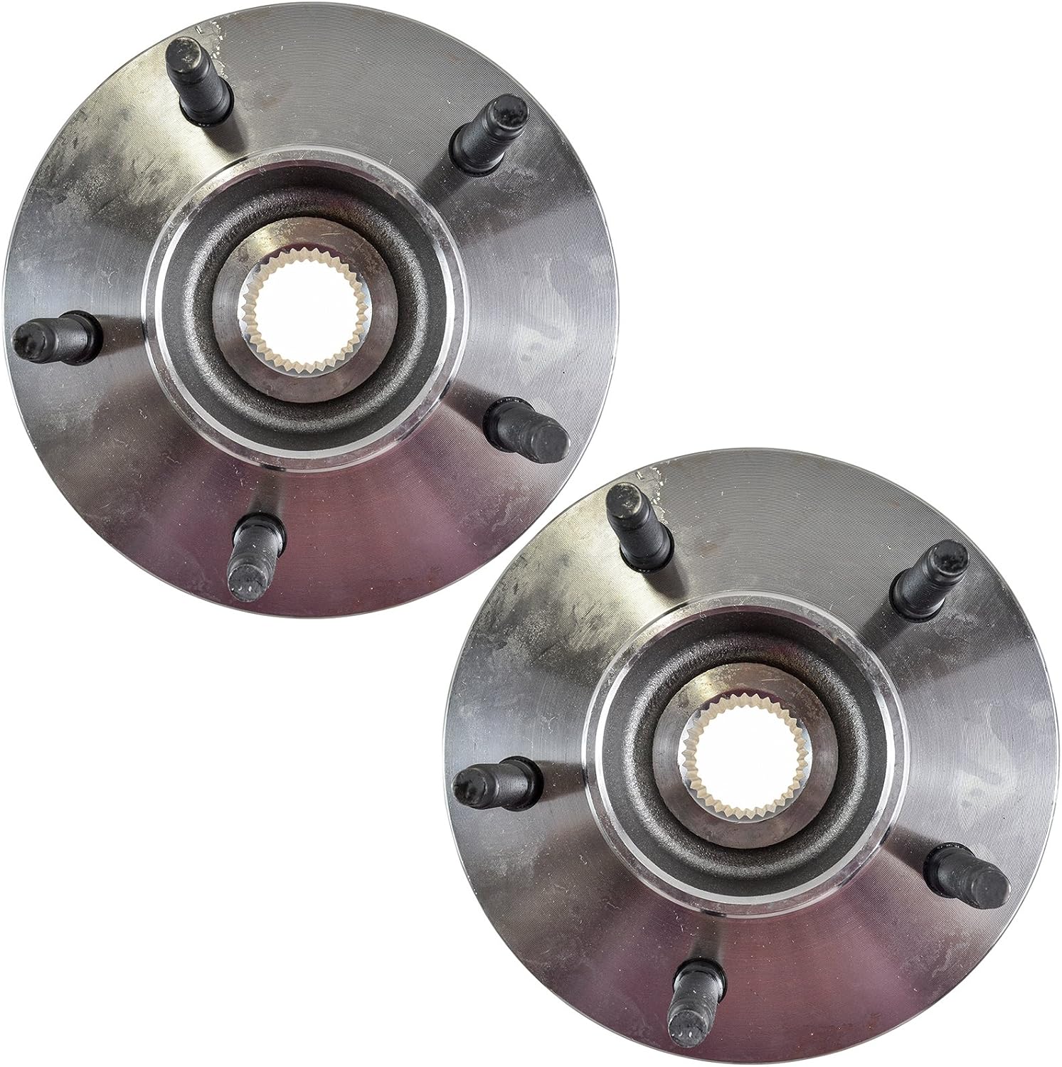 TRQ 2 Piece Front Wheel Bearing & Hub Assembly Set Compatible with 1997-2000 Ford F-150