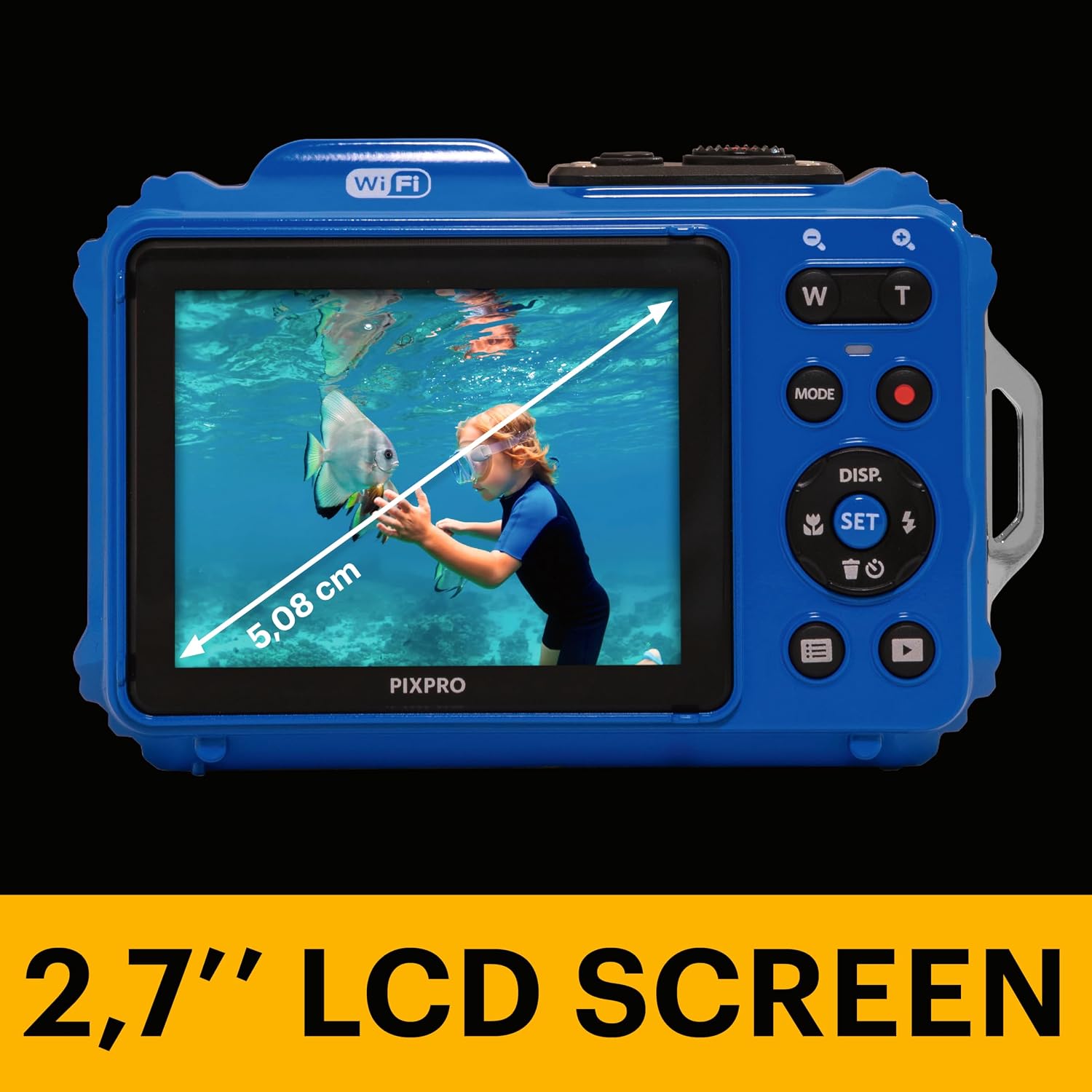 Kodak PIXPRO WPZ2 Waterproof Digital Camera, 16MP with 4X Optical Zoom, Shockproof, Dustproof, 1080p Video, Wi-Fi, Blue