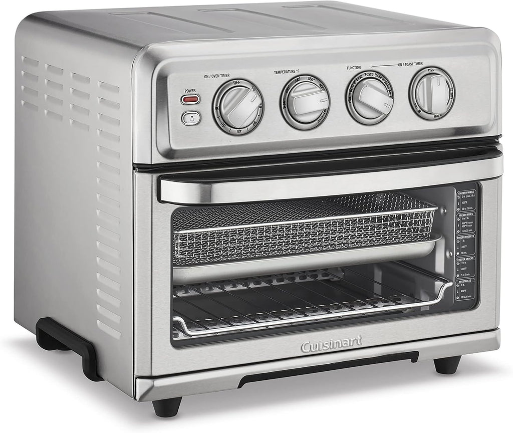 Cuisinart Air Fryer + Convection Toaster Oven, 8-1 Oven with Bake, Grill, Broil & Warm Options, Stainless Steel, TOA-70 & AMB-TOB4 Toaster Oven Baking Pan 4-Pc Set