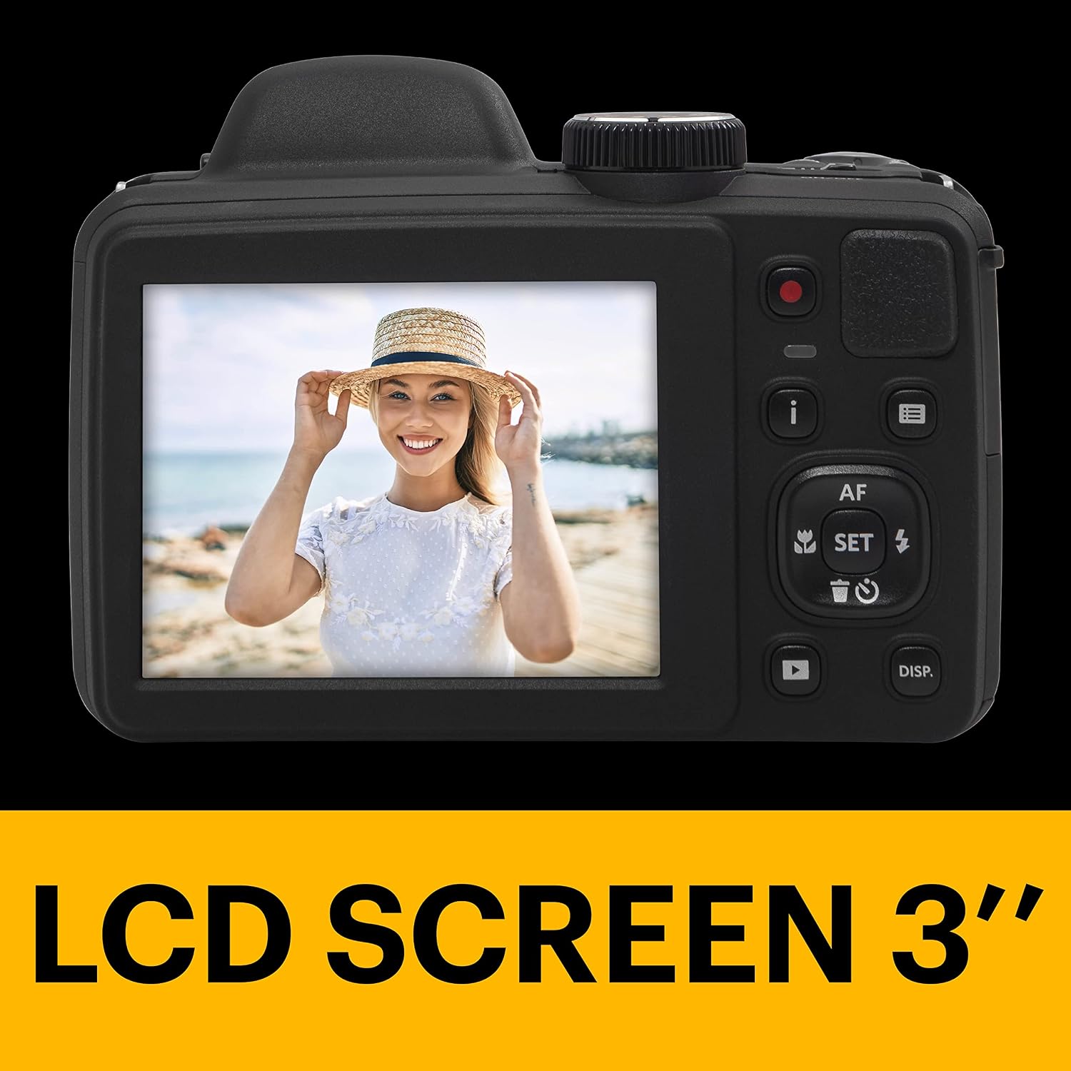Kodak PIXPRO AZ405 Digital Camera, 40x Optical Zoom Bridge with 20MP Sensor, AA Batteries, OIS, 1080p Full HD Video, Black