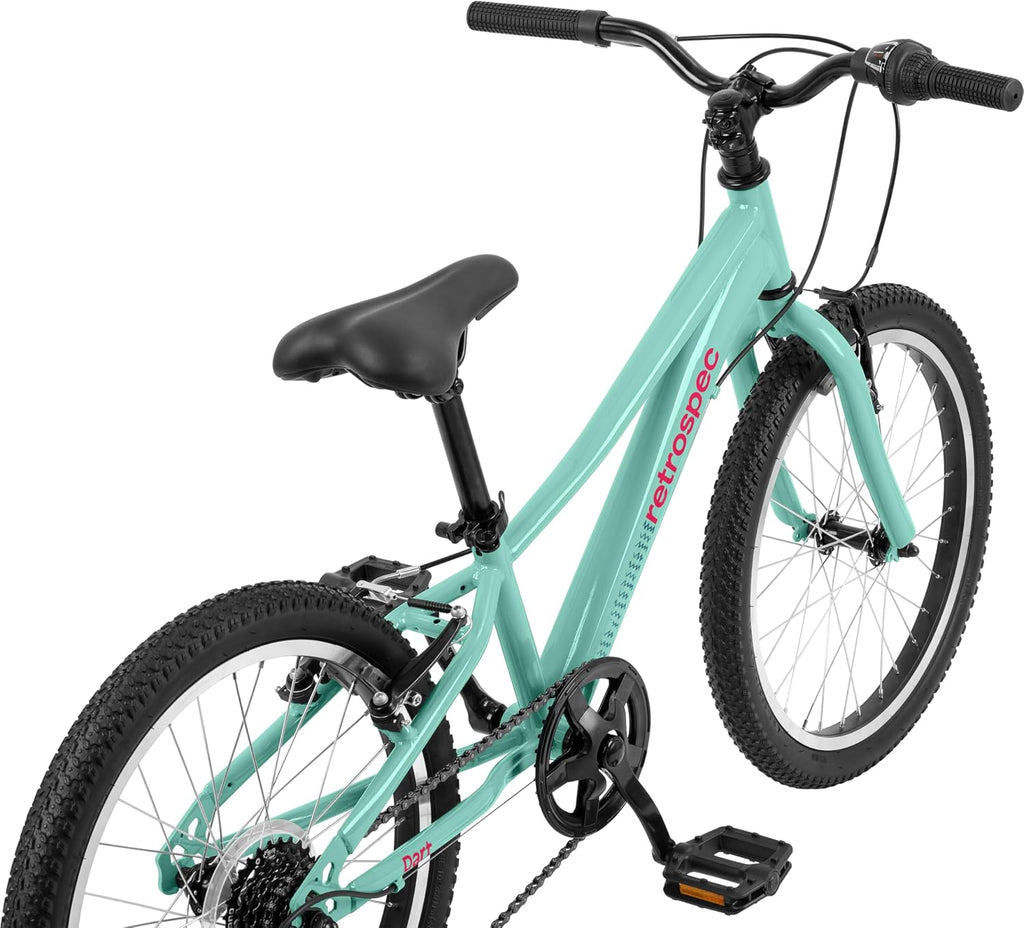 Retrospec Dart Kids Bike - 7-Speed Hybrid Bicycle for Ages 6-11 with 29in All-Season Tires & Shock Absorption - Adjustable Height Youth Bike with V-Brakes & Smooth Gear Shifting