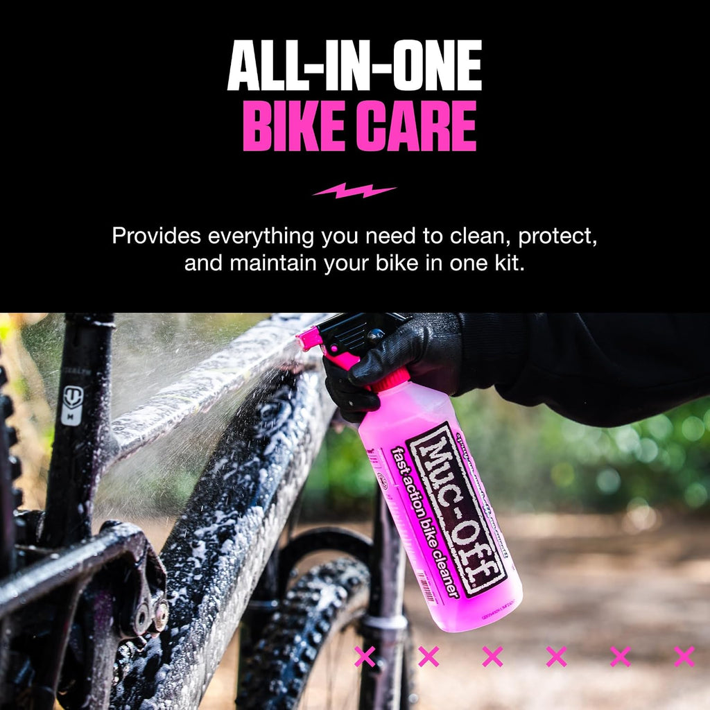 Muc Off Ultimate Bicycle Cleaning Kit - Must-Have Kit to Clean, Protect and Lube Your Bike - Includes Bike Cleaner, Bike Protect, Brushes and More