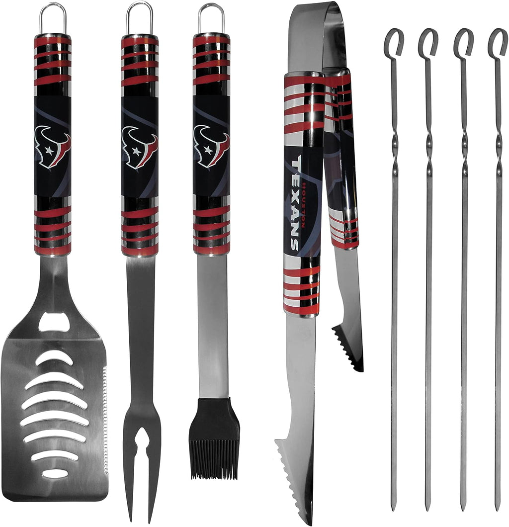 NFL Siskiyou Sports Fan Shop Houston Texans Steel Tailgater BBQ Set w/Case 8 piece Gray