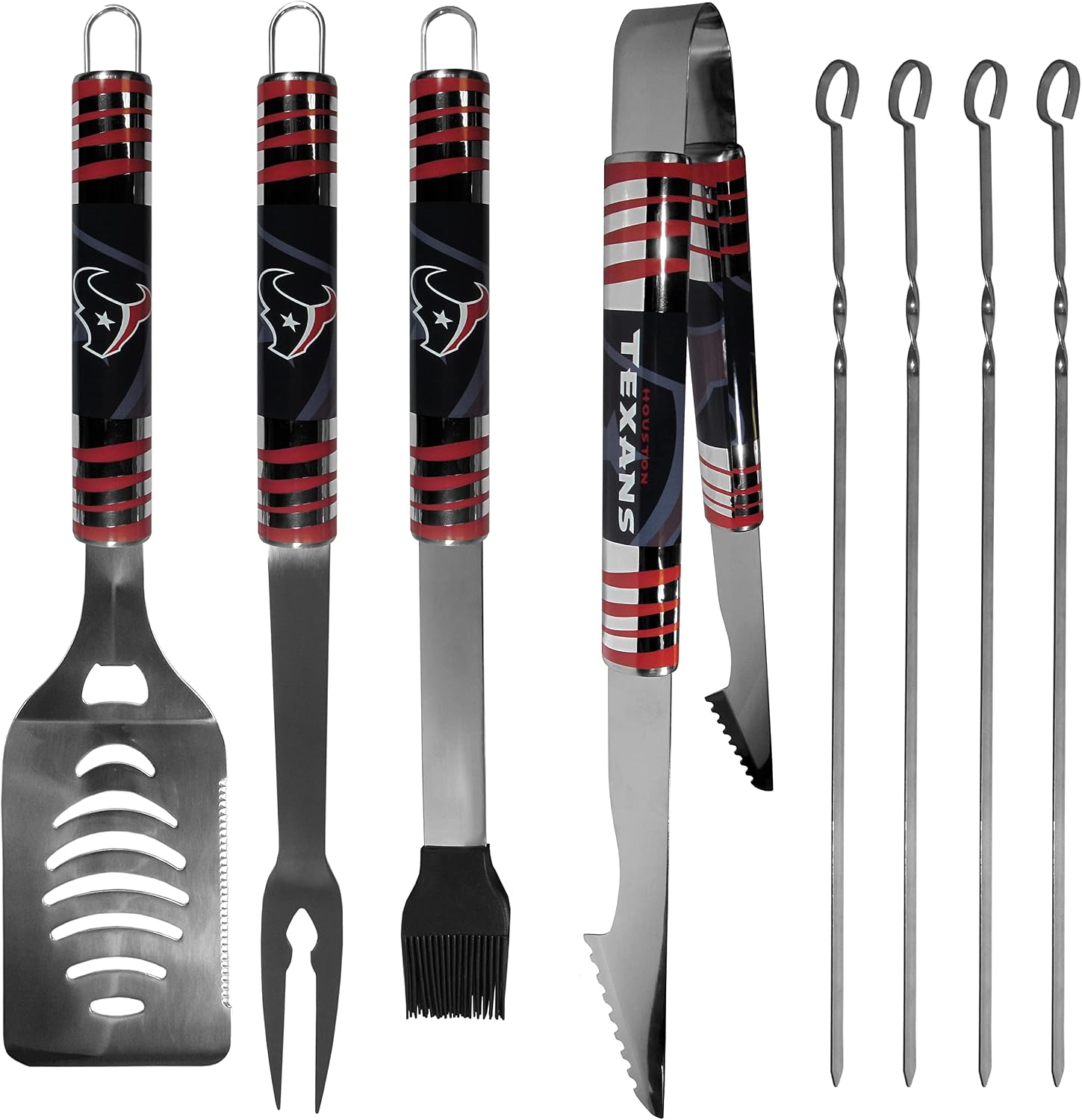 NFL Siskiyou Sports Fan Shop Houston Texans Steel Tailgater BBQ Set w/Case 8 piece Gray