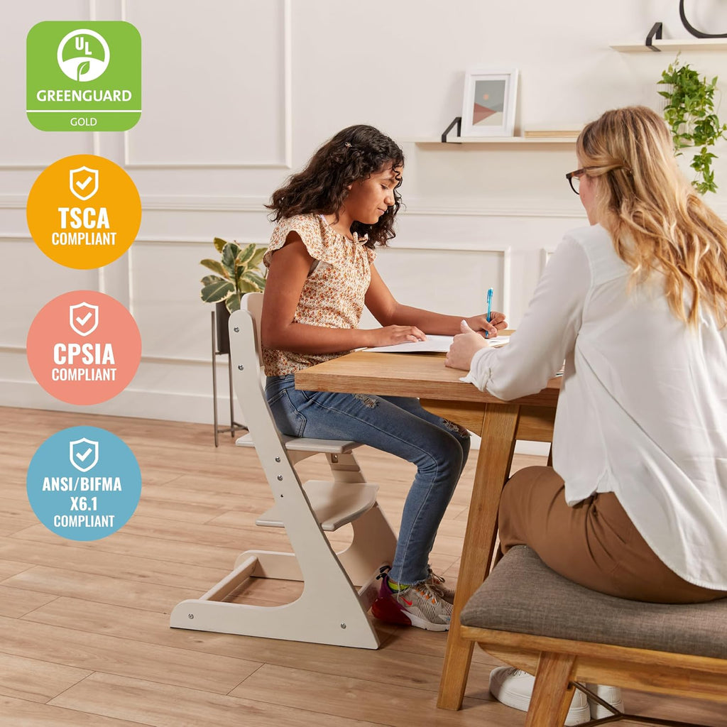ECR4Kids Grows with Me Chair, Transitional Chair, White Wash