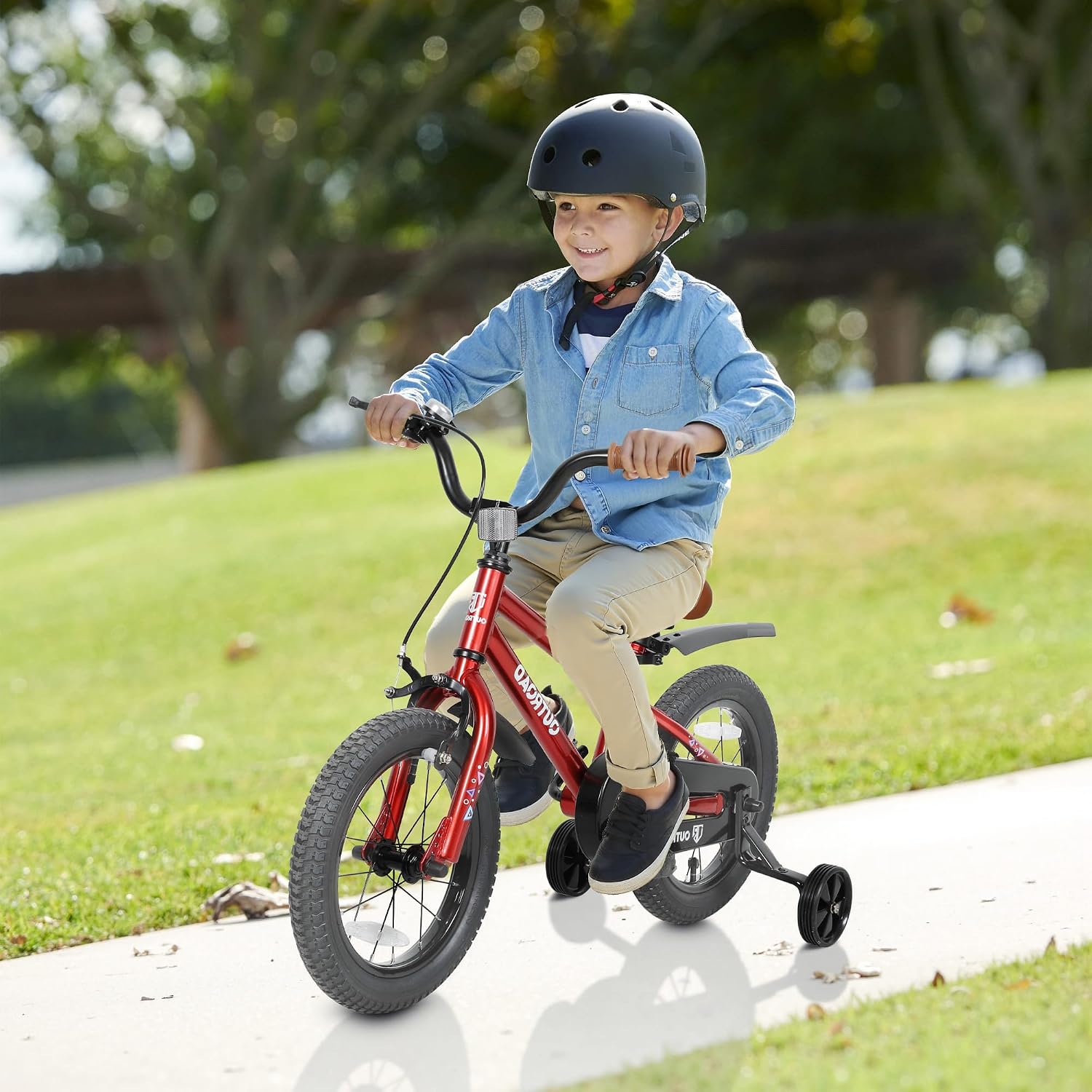 Betterland Folding Kids Bike,14/16/18 Inch Children Bicycle with Training Wheels and Dual Handbrakes Toddler Sport Bicycle for 3-9 Years Old Boys and Girls