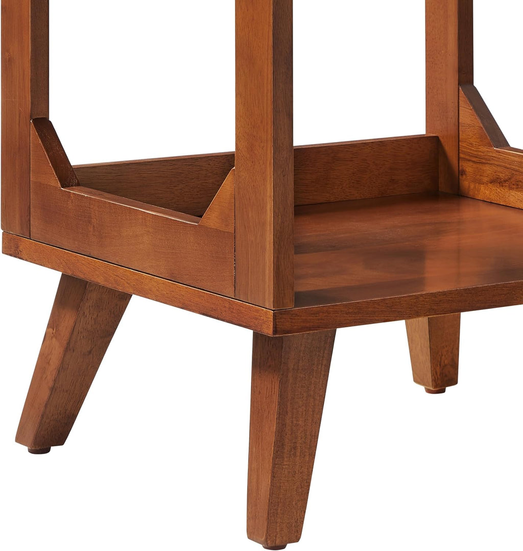 Crosley Furniture Asheville Mid-Century Modern Media Console Record Player Stand, Storage for Vinyl Records, Walnut