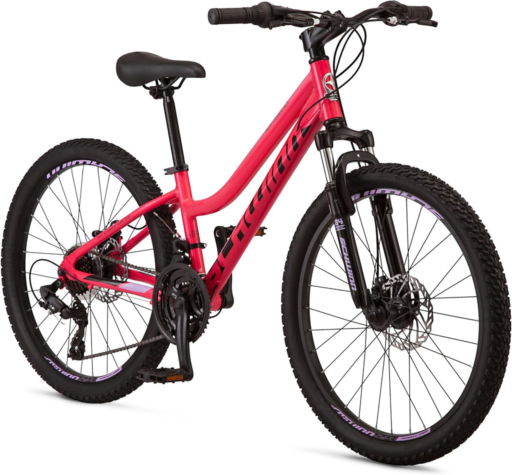 Schwinn High Timber Mountain Bike for Adult Youth Men Women Boys Girls, 24 to 29-Inch Wheels, 7 or 21-Speeds, Front Suspension, Aluminum and Steel Frame Options