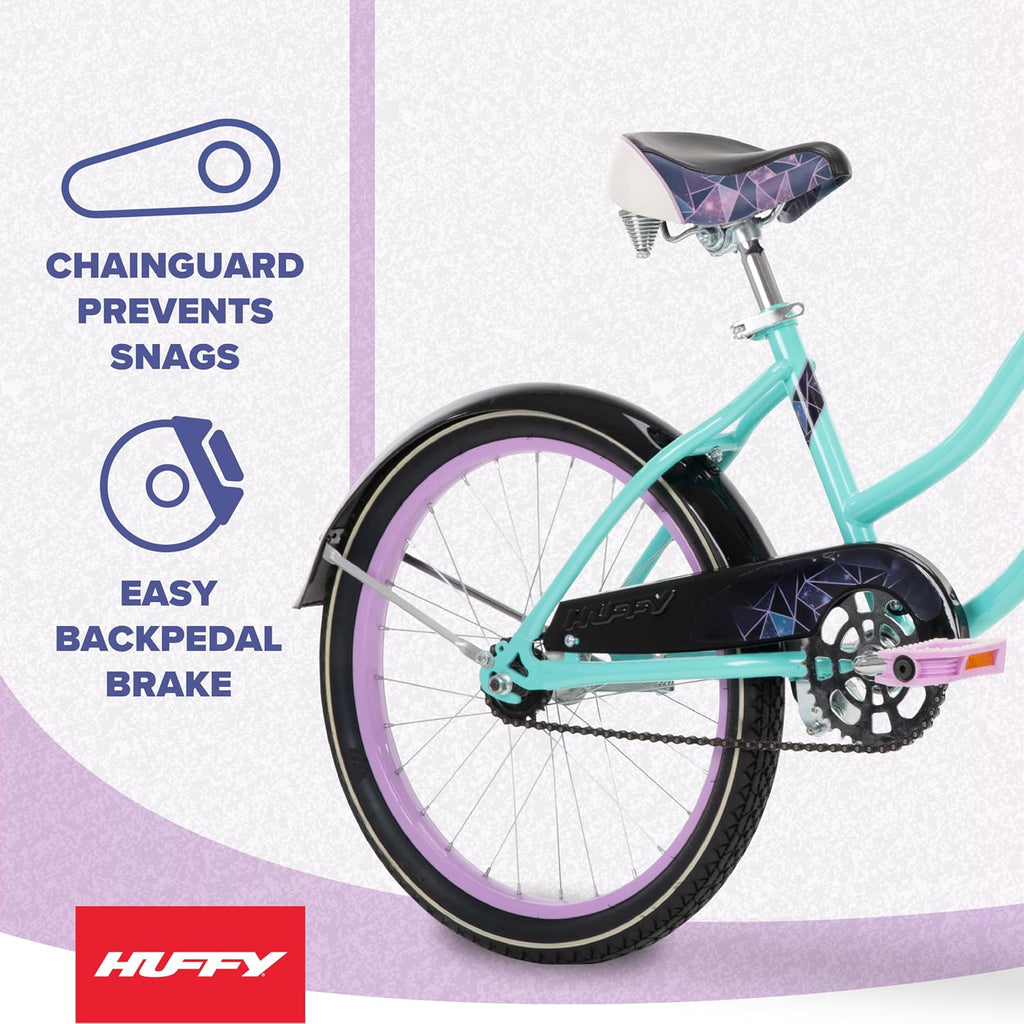 Huffy Cruiser Bike, Fairmont or Woodhaven Model, 20/24/26 Inch Sizes, Perfect for Casual Rides, Ergonomic Design, Rear Rack and Basket on Woodhaven Model, Simple Coaster Brakes, Multiple Color Options
