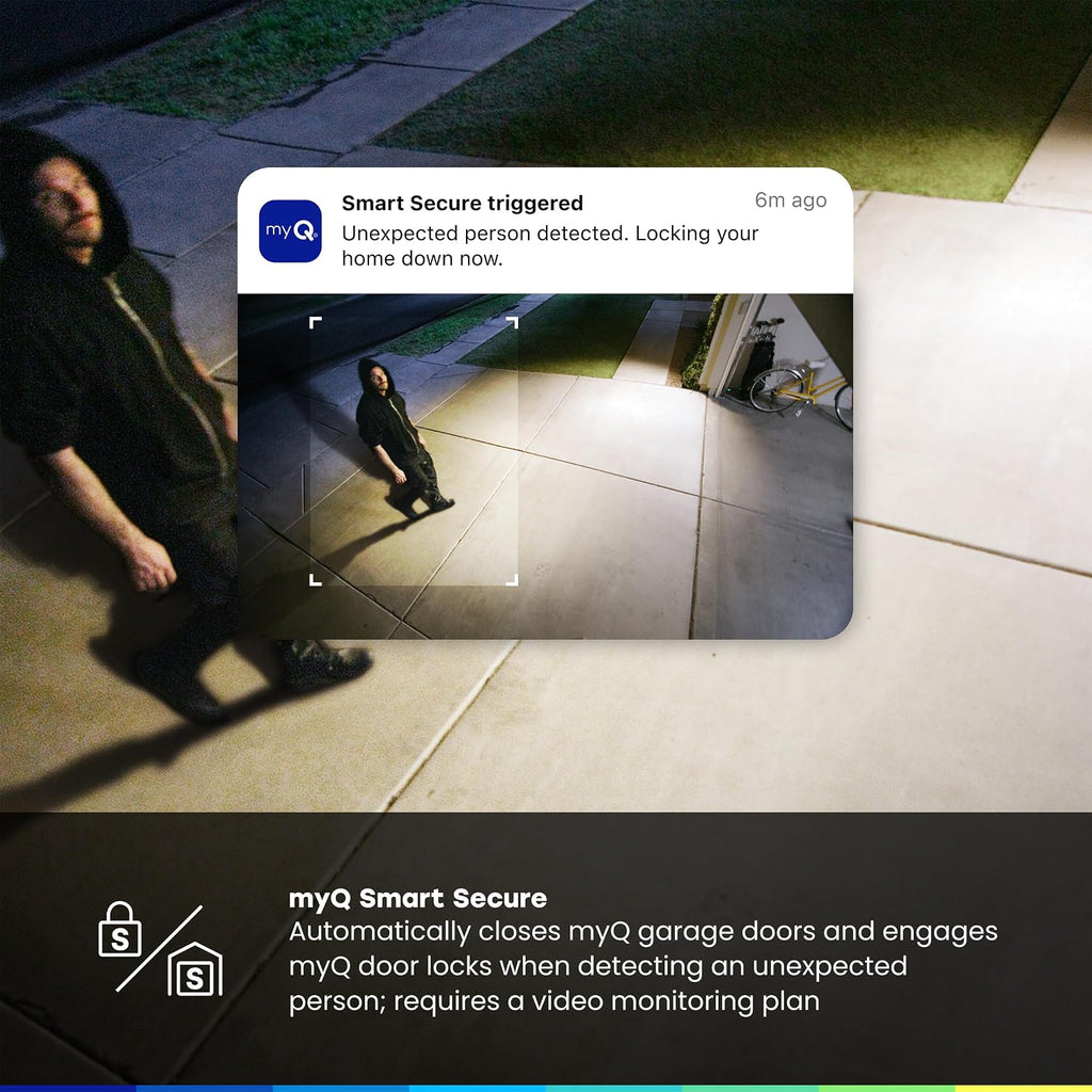 myQ Outdoor Battery Camera | 2K Camera, Color Night Vision, Spotlight, Motion Alerts, Live View with Two-Way Talk, Wireless, Weather-Resistant, Outdoor, White, 3 Pack