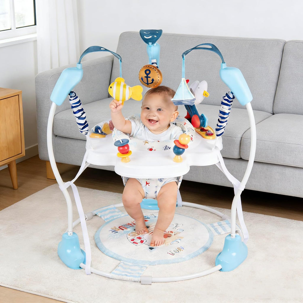 Baby Activity Center, 3-in-1 Baby Jumper, Infant Activity Center with 360° Rotating Seat, Music, Lights, 3 Adjustable Heights, Infant Activity Jumper for 6+ Months JP2401