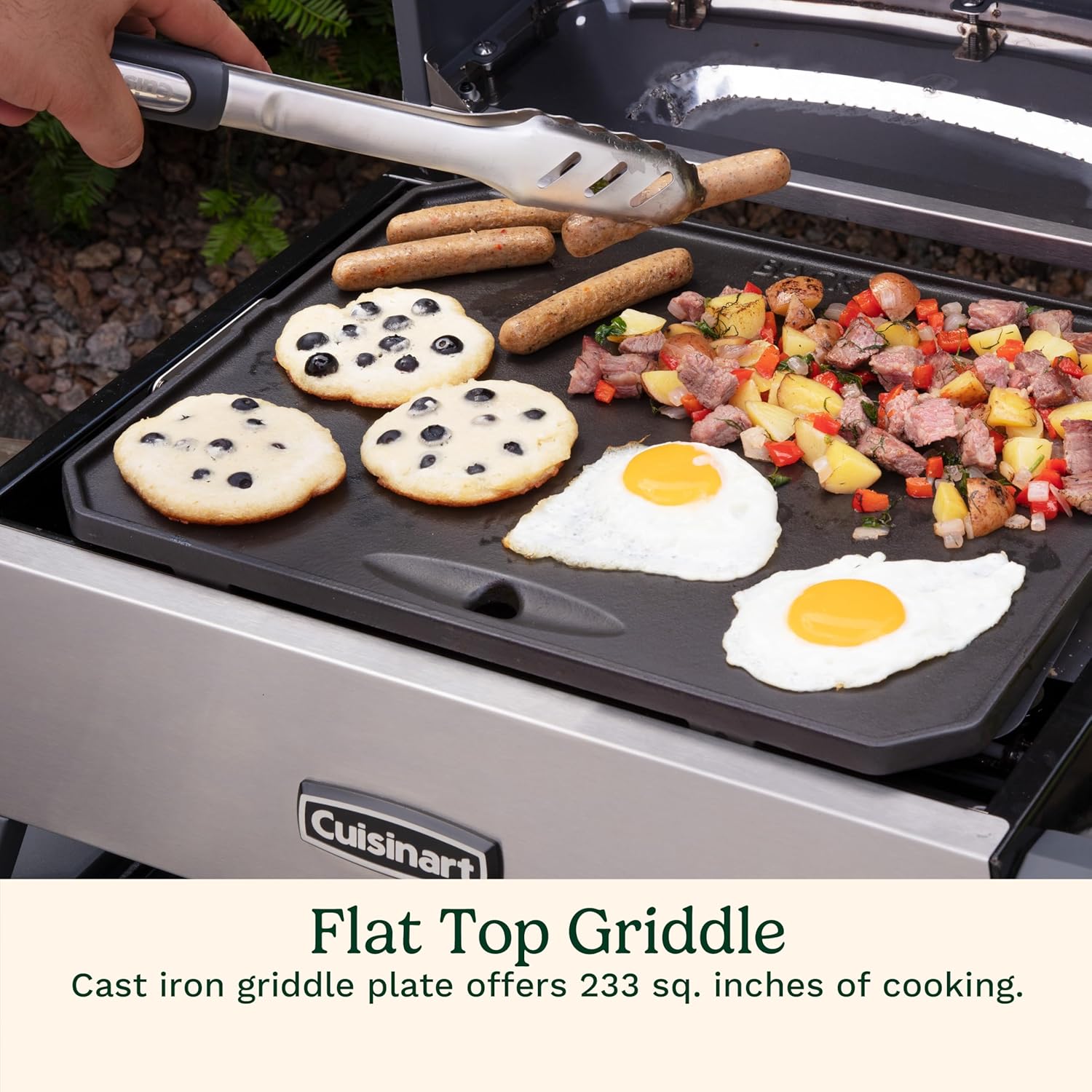 Cuisinart Portable 3-in-1 Grill, Griddle, and Pizza Oven, Perfect for BBQs