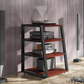 AV Cabinet Audio Rack Media Stand - Stereo Tower for Home/Office/Theater, Fits DVD Players & Audio Equipment, Stylish Red Finish, 82cm/32.3in Height