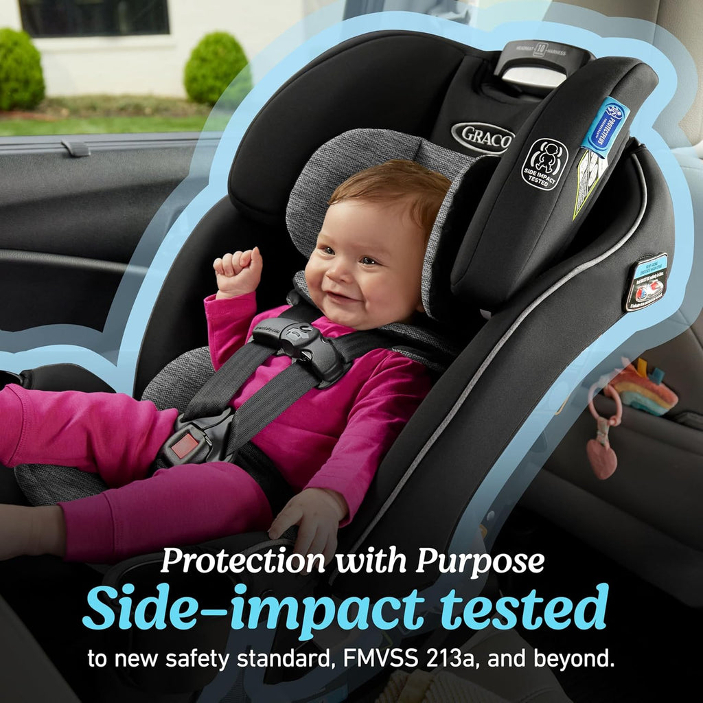 Graco® Slimfit 3-in-1 Convertible Car Seat, Space Saving Design, Forward & Rear-Facing, Highback Booster Option – Sydney
