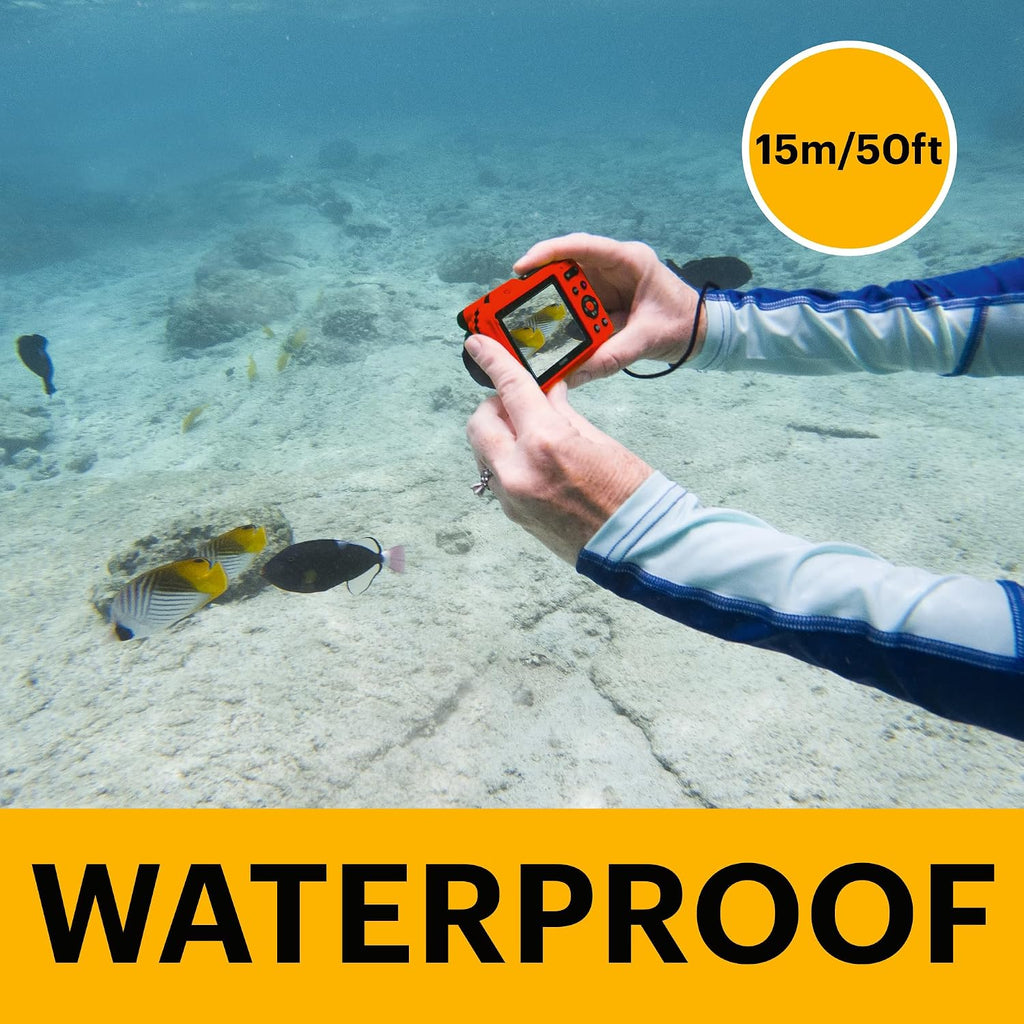 KODAK PIXPRO WPZ2 Waterproof Digital Camera, 16MP with 4x Optical Zoom, Shockproof, Dustproof, 1080p Video, Wi-Fi, Red