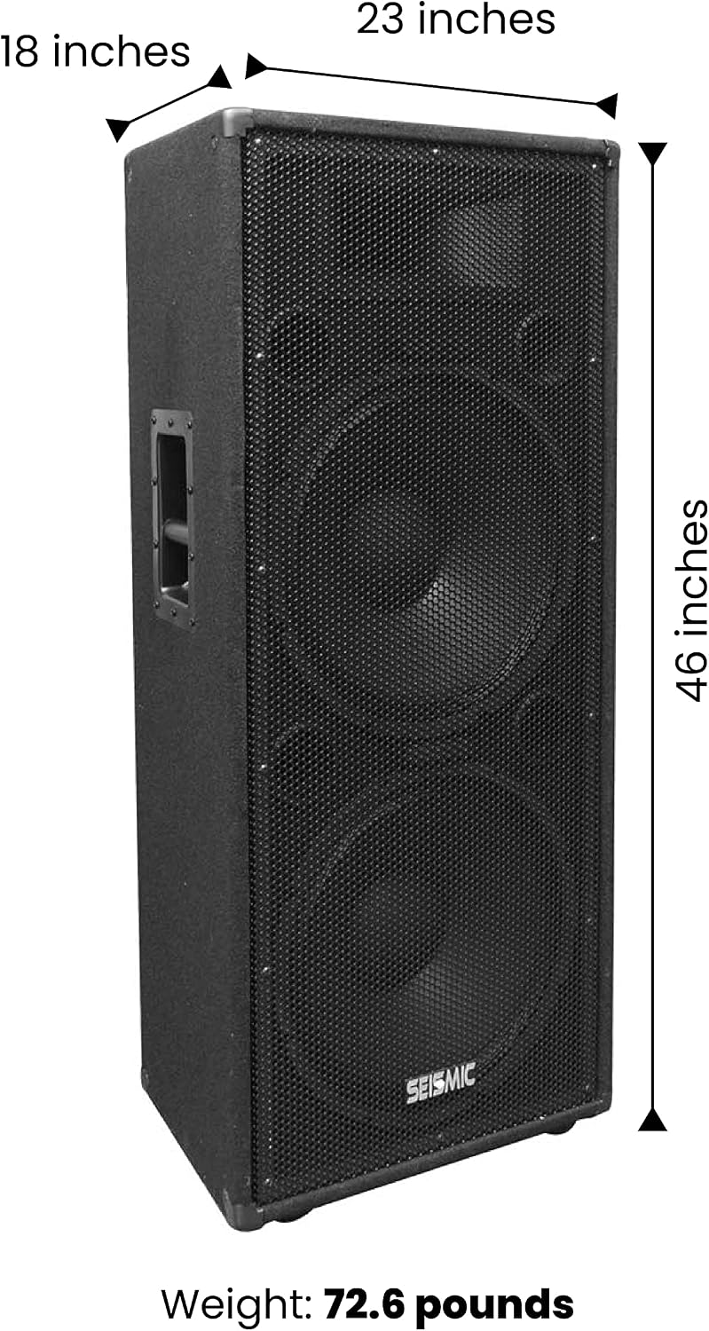 Seismic Audio FL-155PC-Single Dual Premium 15-Inch PA/DJ Speaker Cabinet with Titanium Horn 800-Watts RMS