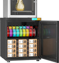 180L 3D Printer Filament Storage Cabinet with Dehumidifier,3D Printer Stand 25% RH Control Dehumidifier,Industrial Sealed 3D Printer Table Holds 40 Rolls -Compatible with Bambu Lab P2S/P1S (Black-DM)