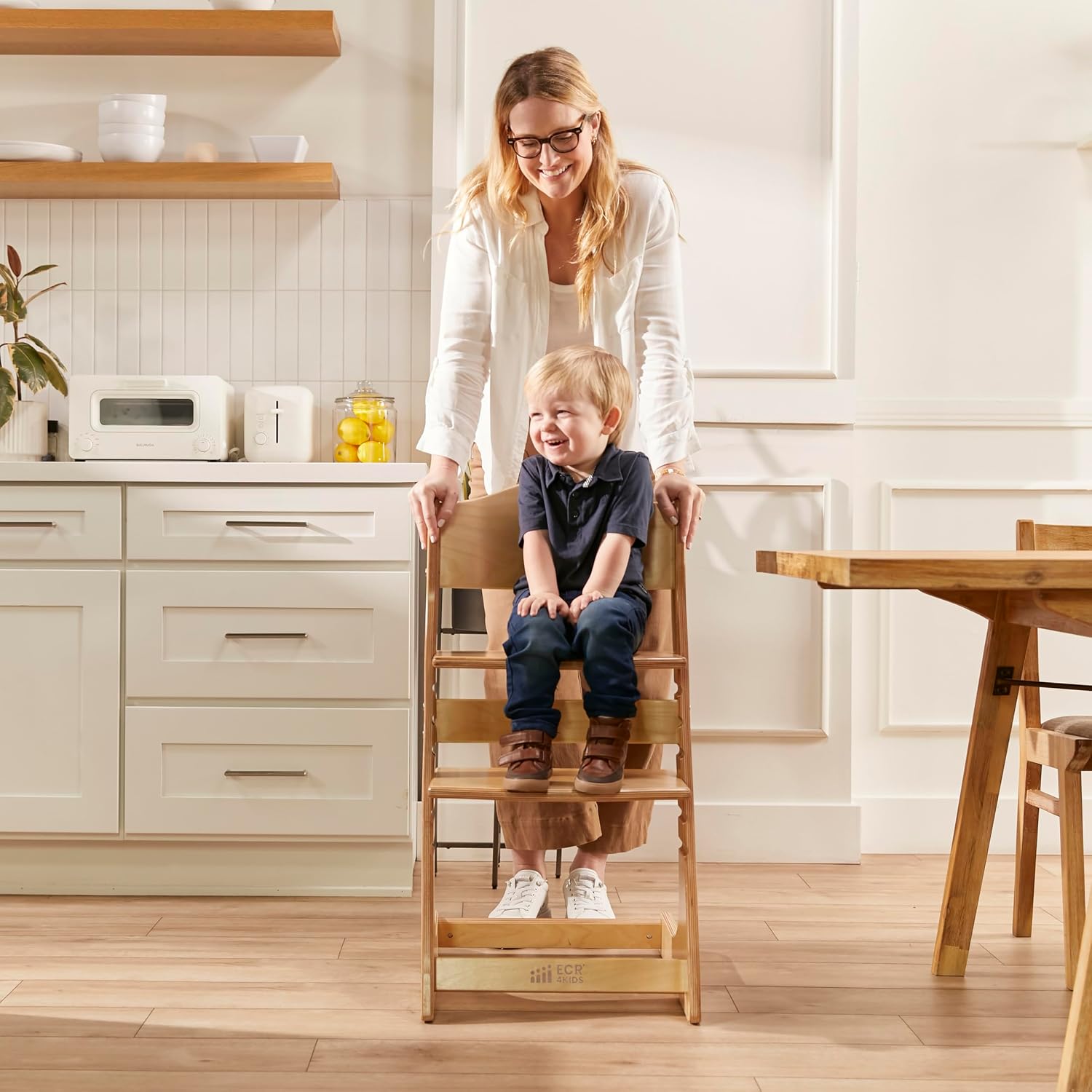 ECR4Kids Grows with Me Chair, Transitional Chair, Natural