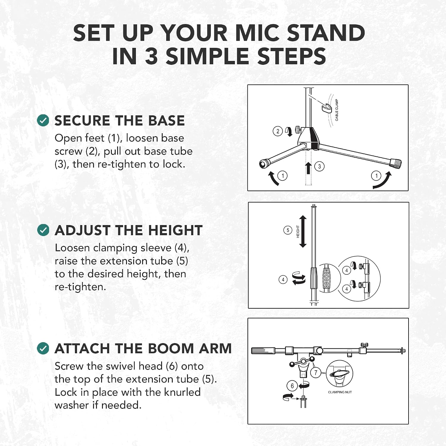 K&M König & Meyer 21090.500.55 Tripod Microphone Stands | Adjustable Telescoping 2-Piece Boom Arm | Professional Grade | Heavy Duty with Folding Leg Base | German Made | 2 Pack | Black