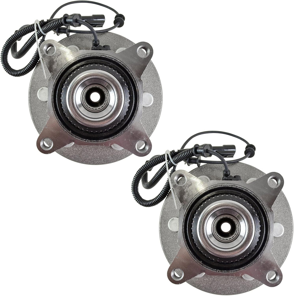 TRQ Front Left and Right Wheel Bearing and Hub Assembly Set 2 Piece Compatible with 2005 Ford F-150 4WD from 11/29/04 Production 6 Lug Wheels 06-07 F-150 4WD 08 F-150 AWD 06-08 Lincoln Mark LT 4WD