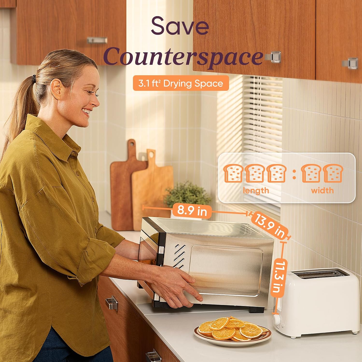 Cosori Food Dehydrator for Jerky, 176°F Temperature Control, 5 Stainless Steel Trays with 5.1 ft² Drying Space, 4 Presets, 48H Timer, for Dog Treats, Meat, Fruit, Veggies, Snacks, Bright-Silver