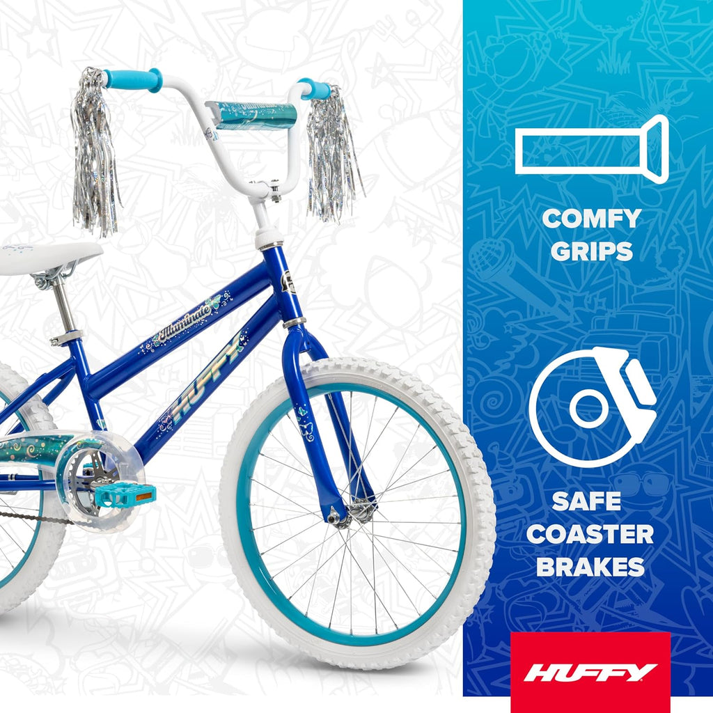 Huffy Illuminate Bike for Girls, 12/16/20 Inch Size Options, Ages 3+ Years Old, Removable Training Wheels (12' and 16' Only), Multiple Color Options, Easy Assembly, Adjustable Seat, Durable