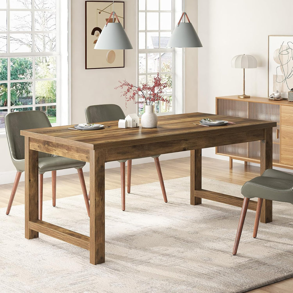 Tribesigns Modern Computer Desk, 63 x 31.5 inch Large Office Desk Computer Table Study Writing Table Workstation for Home Office, Brown Wood