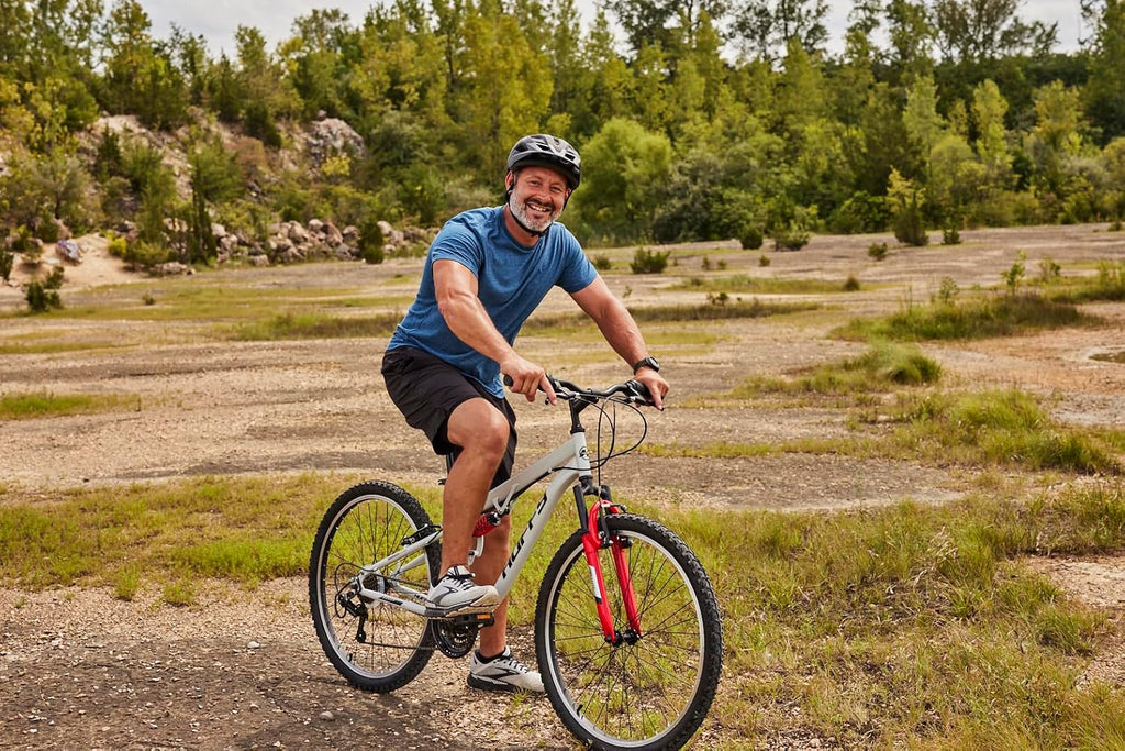 Huffy Stone Mountain Bike for Men and Women, 20'/24'/26', 6-Speed (20') or 21-Speed, Front or Dual Suspension (Varies), Multiple Colors, Adjustable Saddle, Shimano Equipped, All-Terrain Tires
