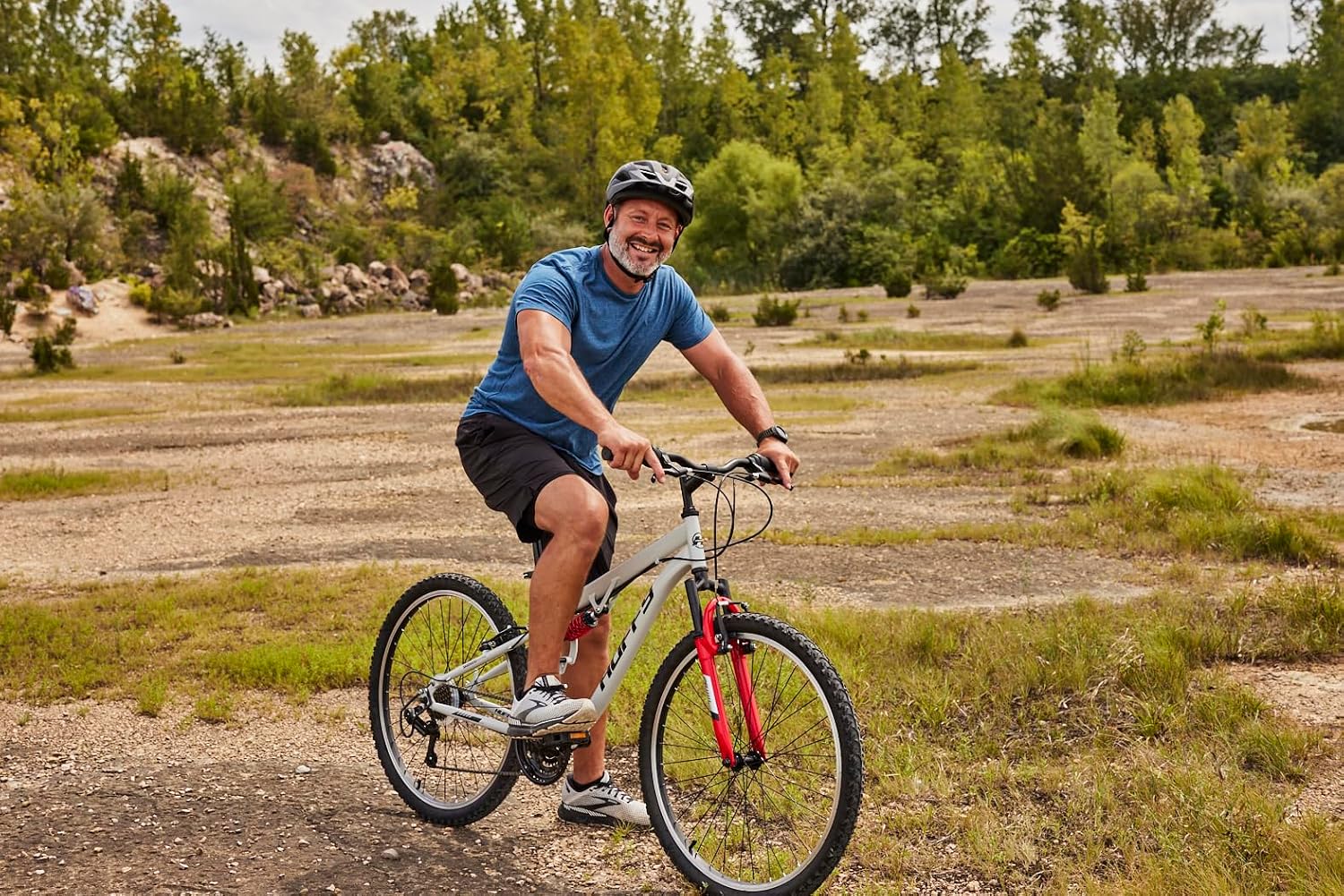 Huffy Stone Mountain Bike for Men and Women, 20'/24'/26', 6-Speed (20') or 21-Speed, Front or Dual Suspension (Varies), Multiple Colors, Adjustable Saddle, Shimano Equipped, All-Terrain Tires