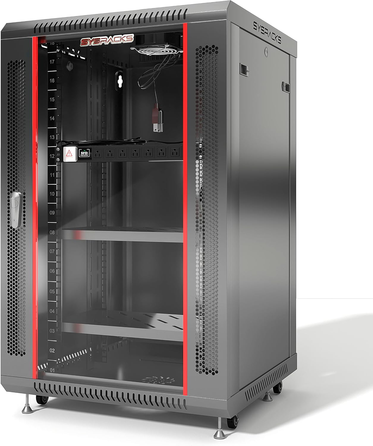 18U Wall Mount Server Rack Cabinet – 19' Network Rack Enclosure, 18' Deep Data Rack Cabinet with Fan, PDU & Shelf for IT Equipment, Switches and Patch Panel