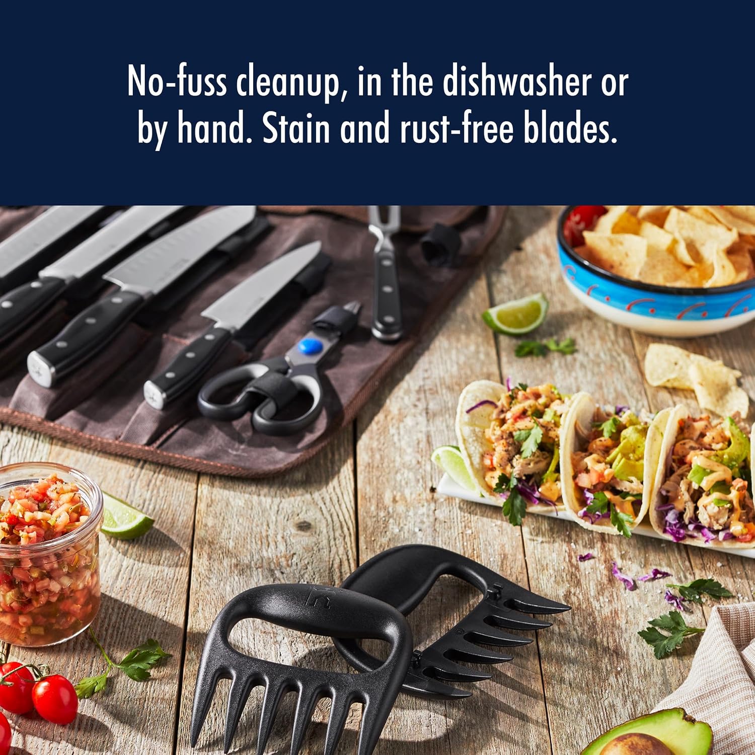 Henckels Forged Accent 9-pc Barbecue Carving Tool Set,Black