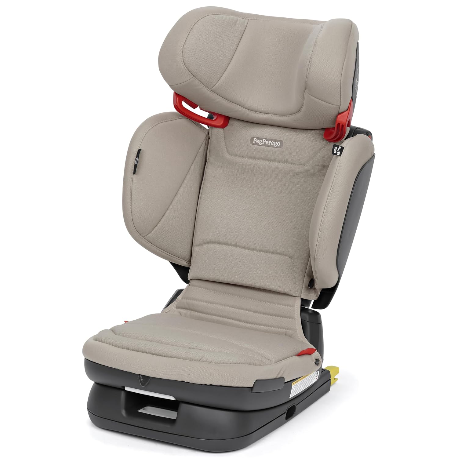 Peg Perego Viaggio Flex 120 Booster, 4D Total Adjust for Safety & Comfort, No Armrests, Compact Fold for Travel, 40-120 lbs, Made in Italy, Astral (Beige)