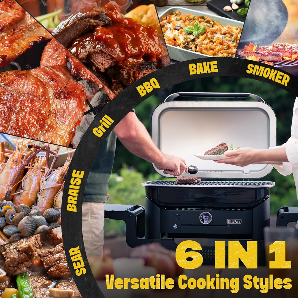 Volteq Smart Electric Grill - 1500W, 650°F, No Smoke Indoor/Outdoor BBQ, Digital Control & Meat Probe, All-in-One for Balcony, Patio, RVs