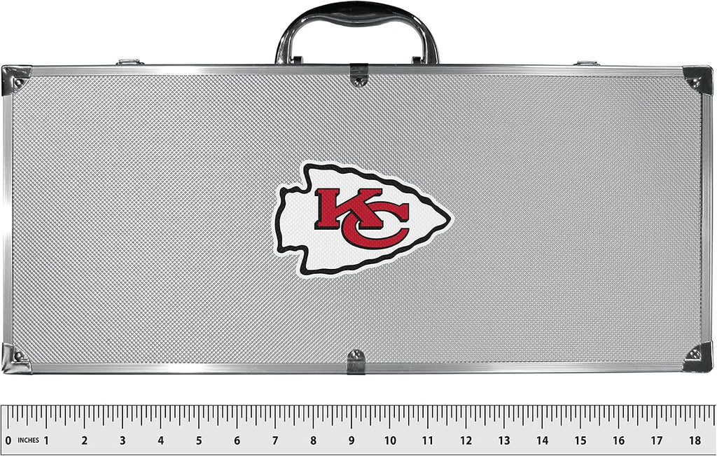 NFL Siskiyou Sports Fan Shop Kansas City Chiefs Steel Tailgater BBQ Set w/Case 8 piece Gray
