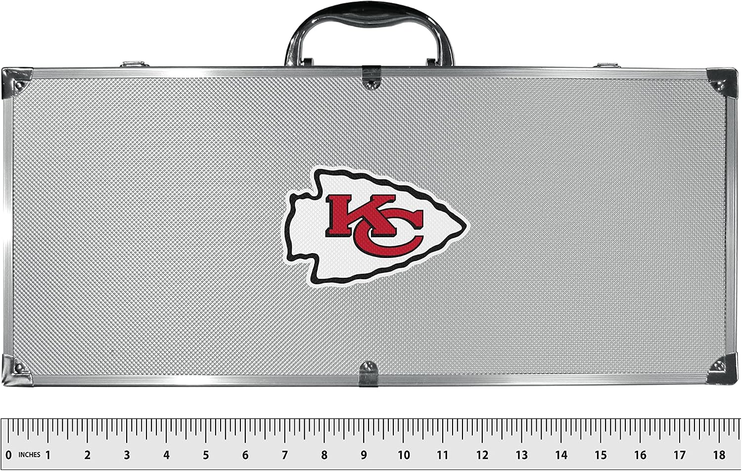 NFL Siskiyou Sports Fan Shop Kansas City Chiefs Steel Tailgater BBQ Set w/Case 8 piece Gray