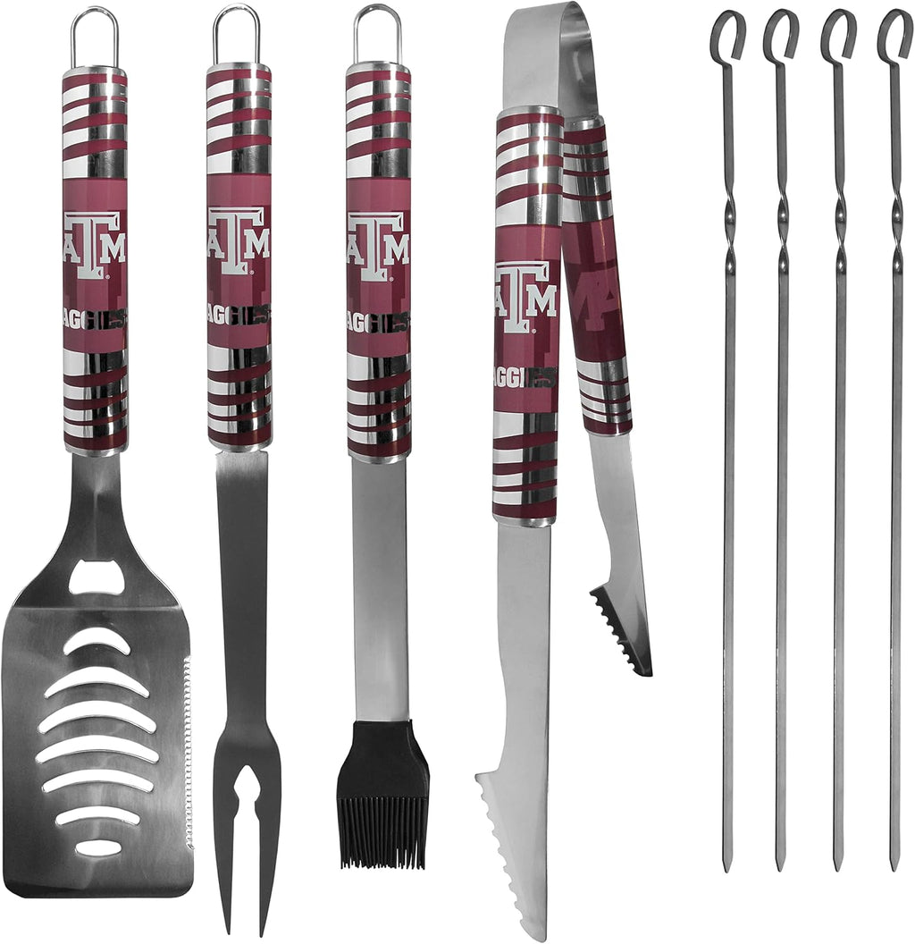 NCAA Siskiyou Sports Fan Shop Texas A&M Aggies Steel Tailgater BBQ Set w/Case 8 piece Gray