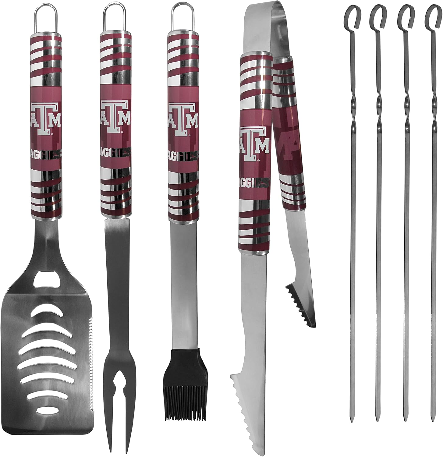 NCAA Siskiyou Sports Fan Shop Texas A&M Aggies Steel Tailgater BBQ Set w/Case 8 piece Gray
