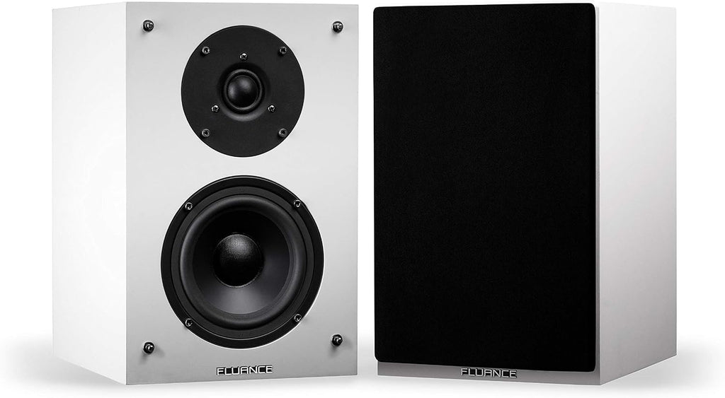 Fluance Elite High Definition 2-Way Bookshelf Surround Sound Speakers for 2-Channel Stereo Listening or Home Theater System - White/Pair (SX6WH)