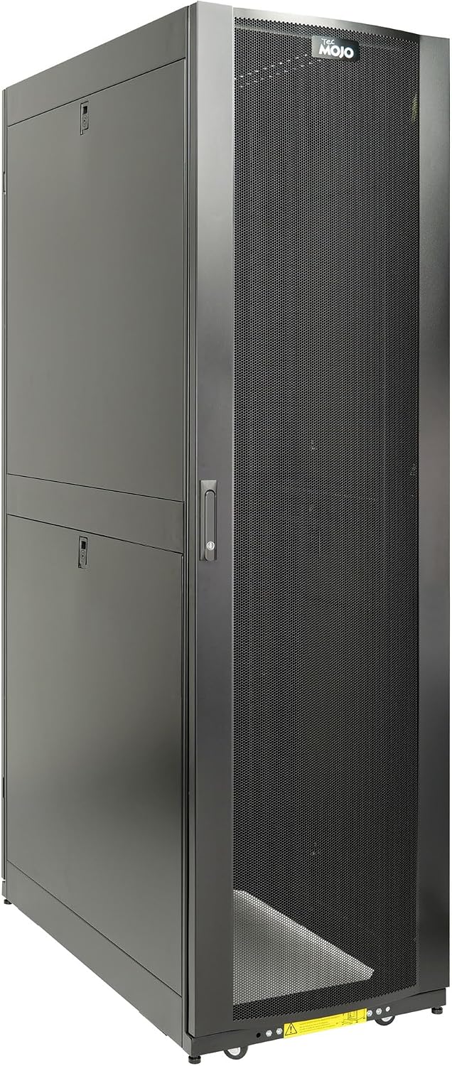 Tecmojo 45U Server Rack Cabinet - PRE-Assembled 24inch Width 43inch Depth IT Network Equipment Cabinet Rack Enclosure with Casters - 3000lbs Weight Capacity(06Black)